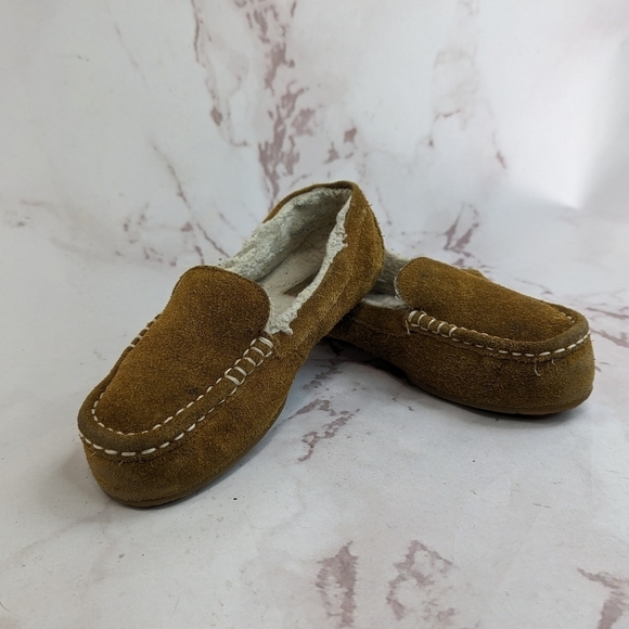 Koolaburra Ugg Slippers Women 5 Brown Suede Fur Shearling Lounge Slip On Lezly - Picture 1 of 10